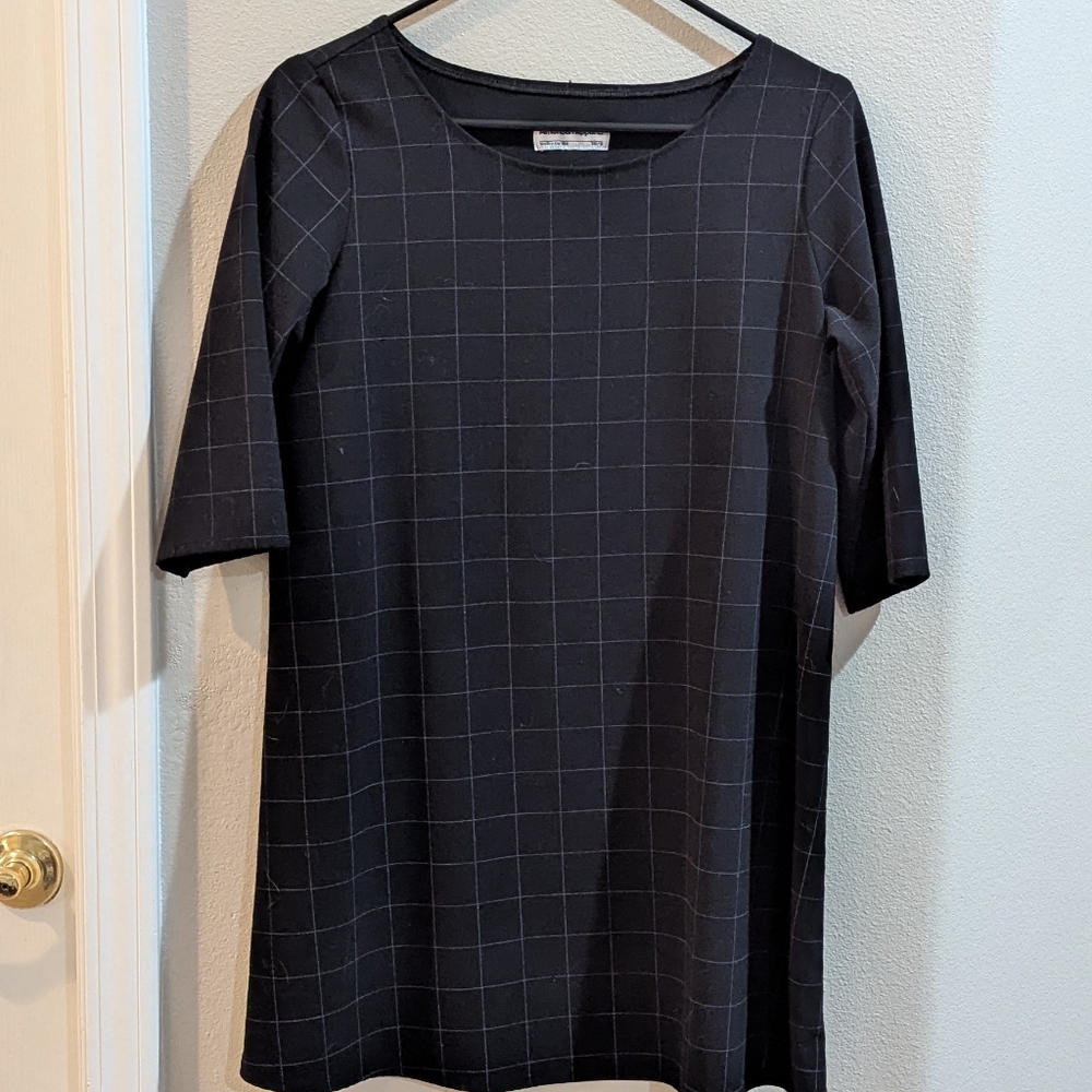 American Apparel Black Checkered Mini Dress